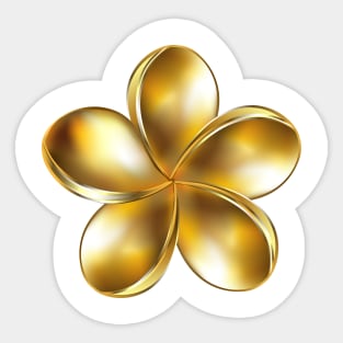 Gold plumeria flower Sticker